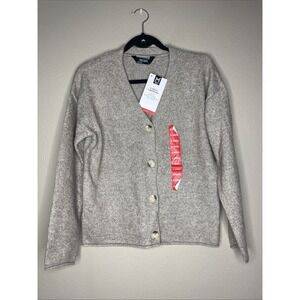 Members Mark Womens Soft Knit Toasted Heather Tan V Neck Cardigan Size XS NWT